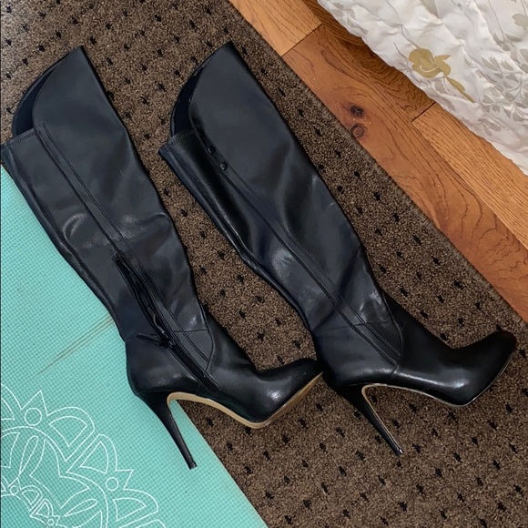 guess thigh high leather boots
